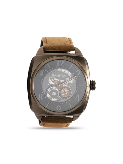 Briston Watches Streamliner Skeleton 42mm In Braun