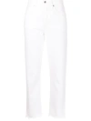Citizen Of Humanity Isola Cropped Bootcut Recycled Leather-blend Pants In Weiss