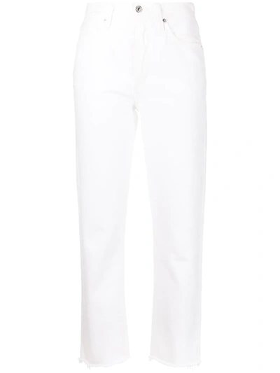 Citizens Of Humanity White Daphne High-rise Stovepipe Jeans In Porcelain