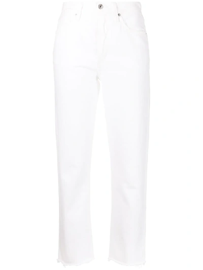 Citizens Of Humanity White Daphne High-rise Stovepipe Jeans In White Denim