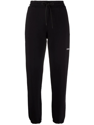 Msgm Logo Detail Jersey Sweatpants In Black