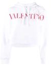 VALENTINO ROSE BLOSSOM CROPPED HOODIE