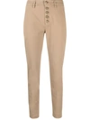 Dondup Straight-leg Cropped Trousers In Nude