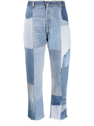 Re/done 70 High-rise Cropped Jeans In Blue