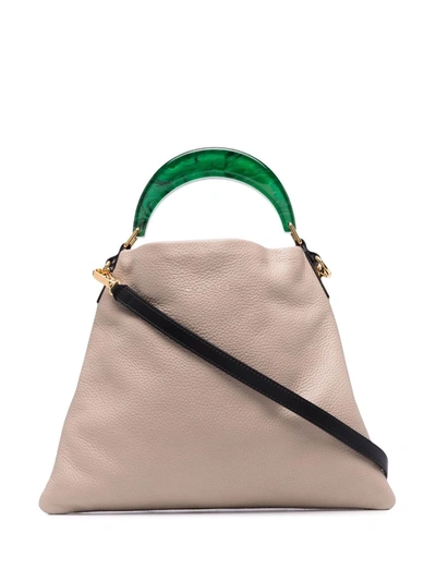 Marni Pannier Leather Tote Bag In Nude