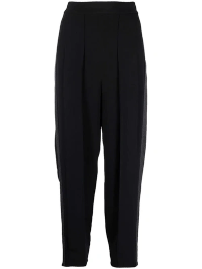 Stella Mccartney Contrast-stitch Trousers In Schwarz