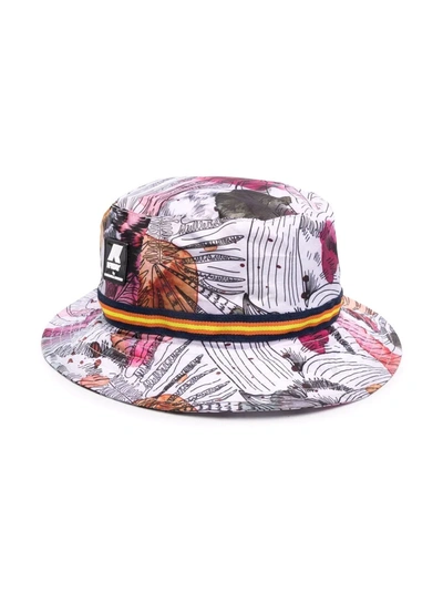 K-way Abstract-print Bucket Hat In 白色