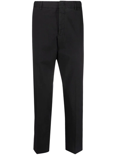 Pt01 Tailored Virgin Wool Cropped Trousers In Black