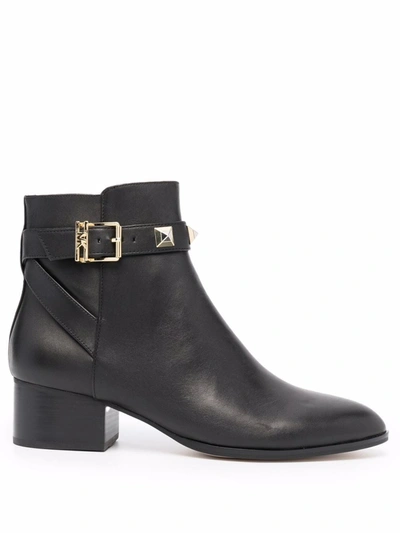 Michael Michael Kors Britton Stud-embellished Leather Ankle Boots In Black