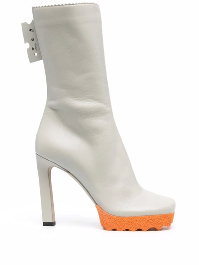 Off-white Napa Sponge-sole Stiletto Booties In Grey