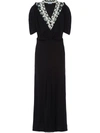 Prada Sable Mermaid Dress With Jacquard Insert In Schwarz