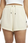 Nike Sportswear Essential Women's French Terry Shorts In Coconut Milk/ Black