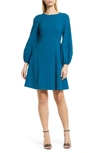 Eliza J Long Sleeve A-line Dress In Teal