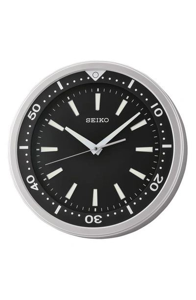 Seiko Ultra Modern Alarm Clock In Black And Silver