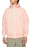 Nike Sportswear Windrunner Men's Hooded Jacket In Arctic Orange/ White