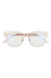 Diff Summer 47mm Blue Light Blocking Glasses In Sandstone Crystal/ Clear