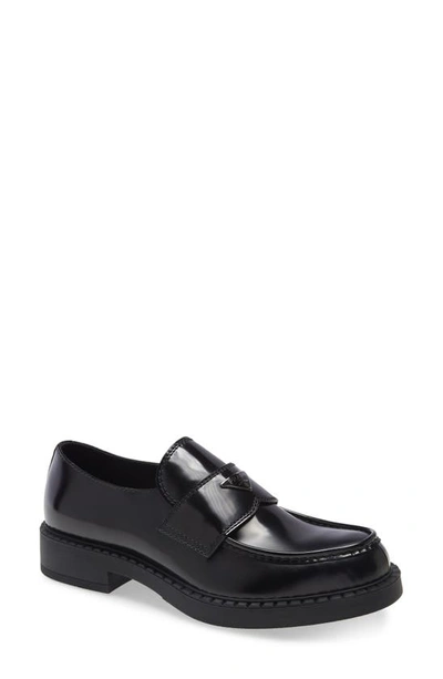 Prada Chocolate Loafer In Black  