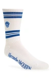 Alexander Mcqueen Stripe Skull Socks In Ash/ Argento