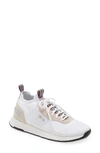 Hugo Boss Titanium Mixed Media Sneakers In Open White/ Multi