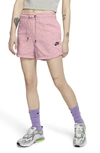Nike Women's  Sportswear Essential French Terry Shorts In Pink Glaze/black