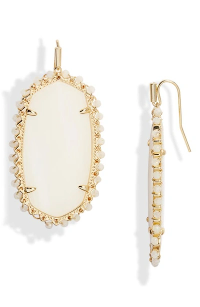 Kendra Scott Danielle Beaded Statement Earring In Gold White Mussel