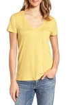 Caslonr Caslon Rounded V-neck T-shirt In Yellow Ochre