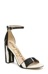 Sam Edelman Yaro Ankle Strap Sandal In Ivory/ Black Leather