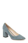 Marc Fisher Ltd Zala Block Heel Pump In Smoke Blue Suede