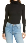 Splendid Cotton Blend Turtleneck In Black