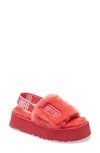 Ugg (r) Disco Genuine Shearling Slingback Slipper In Hibiscus Pink