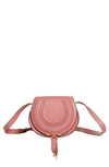 Chloé Marcie Small Saddle Crossbody Bag In Faded Rose