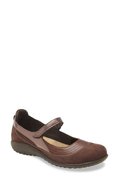 Naot Kire Mary Jane Flat In Toffee Brown/coffee Bean