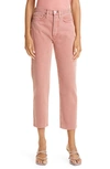 Re/done 70s High Rise Stove Pipe Straight-leg Jeans In Washed Clay