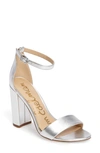 Sam Edelman Yaro Ankle Strap Sandal In Silver Leather