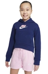 Nike Sportswear Kids' Club Fleece Hoodie In Blue Void/arctic Punch/white