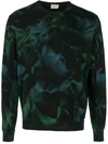 Saint Laurent Slim-fit Tie-dyed Fleece-back Cotton-jersey Sweatshirt In Black