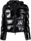 Dsquared2 Shiny Ripstop Hooded Down Jacket In 01v Black