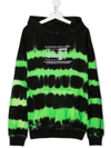 Diesel Teen Reflective-print Tie Dye Hoodie In Black