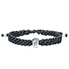Harbour Uk Bracelets Buddha Bracelet For Men - Handmade Of Black Rope & Sterling Silver - Great Buddha In Buddha