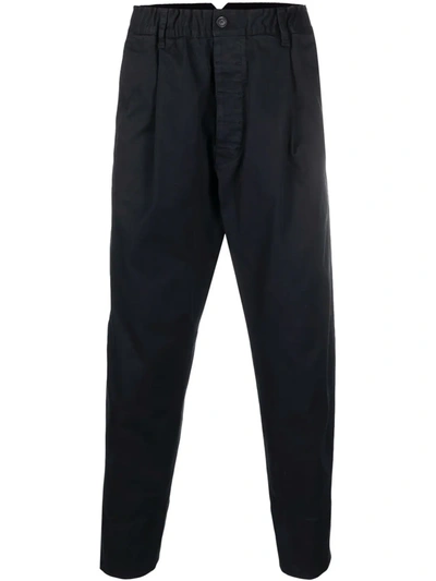 Dsquared2 Pleat-detail Cotton Tapped Trousers In Nero