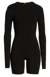 Naked Wardrobe Snatched Bustier Long Sleeve Romper In Black