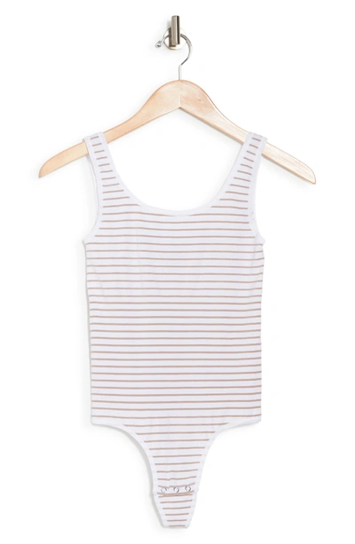 Yummie Ruby Thong Bodysuit In Ethera/ White Stripe