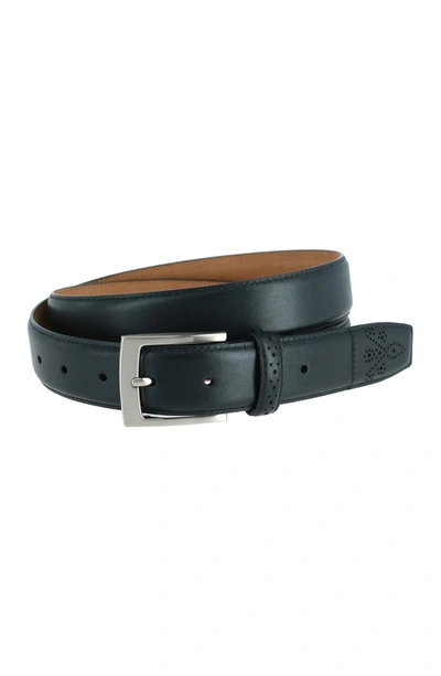 Phenix Perforated Touch Leather Belt In Black-001