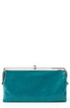 Hobo 'lauren' Leather Double Frame Clutch In Mint