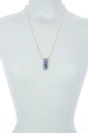 Alex And Ani Chain Station Stone Wand Pendant Necklace In Gold/ Sodalite