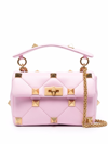 Valentino Garavani Roman Stud Medium Quilted Chain Shoulder Bag In Pink