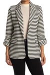 Dr2 By Daniel Rainn Stripe Notch Lapel Blazer In K338 Black/ivory