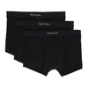 Paul Smith Black Long Plain Boxer Briefs Three Pack In 79a Black