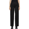 The Row Essentials Igor Crepe Straight-leg Pants In Blk Black