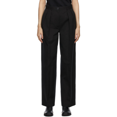 The Row Essentials Igor Crepe Straight-leg Pants In Black